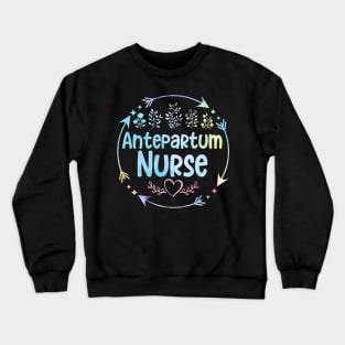 Antepartum Nurse cute floral watercolor Crewneck Sweatshirt